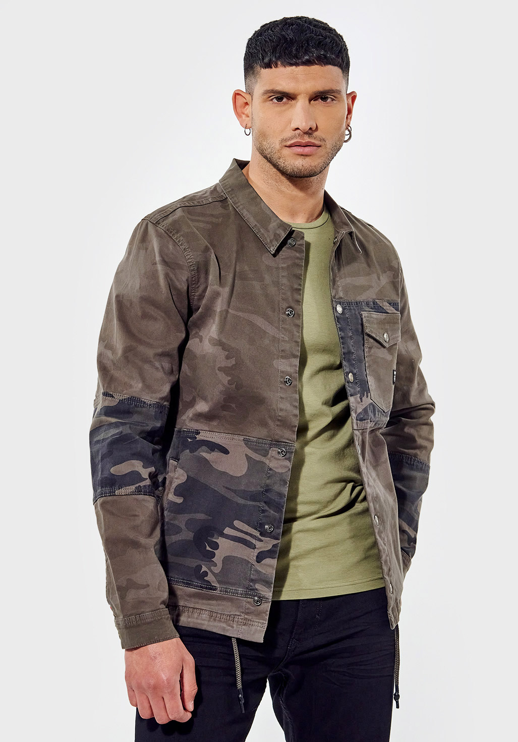 ASAP  Veste en jean régular kaki camouflage  Homme