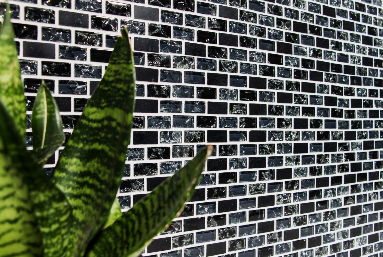 Mosani Mosaikfliesen Mosaik Stäbchen Verbund Naturstein Mosaikfliese schwarz anthrazit