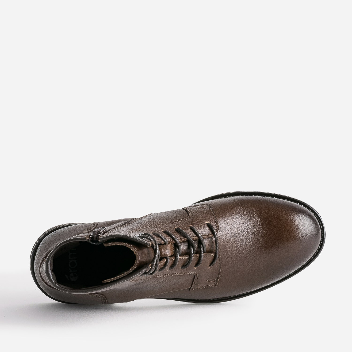 Boots à lacet marron foncé en cuir