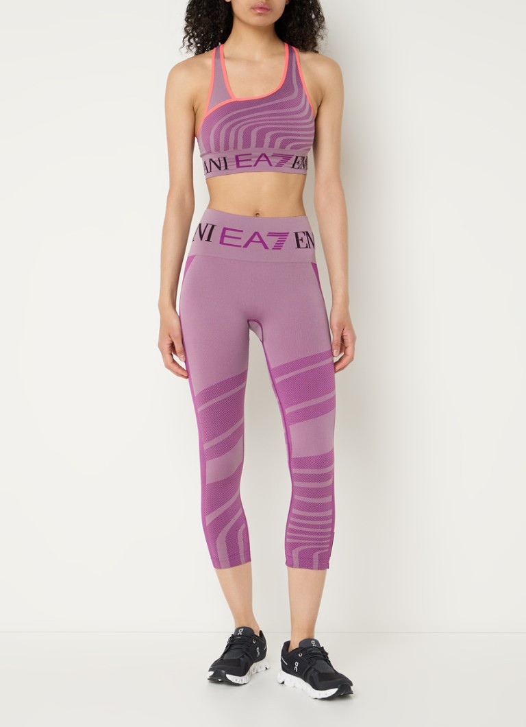 Leggings sportivi a vita alta con fascia logo di Emporio Armani