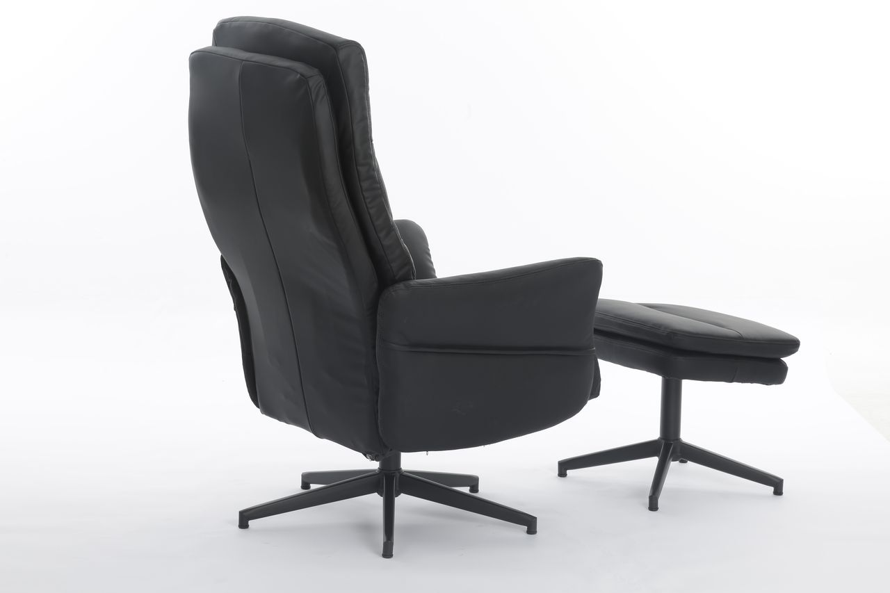 Happy Home Happy Home gepolsteter Relaxsessel mit Hocker HWP62-DGR dunkelgrau
