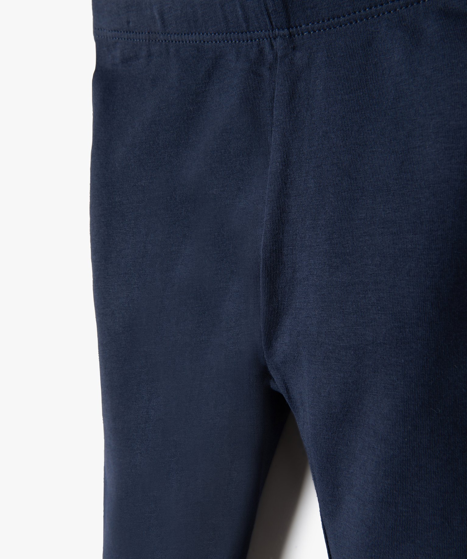 Legging bébé fille long en coton stretch bleu fonce | GEMO