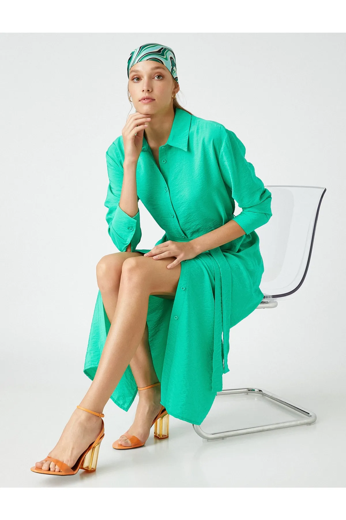Koton  Midi-Hemdkleid aus Modal-Mix