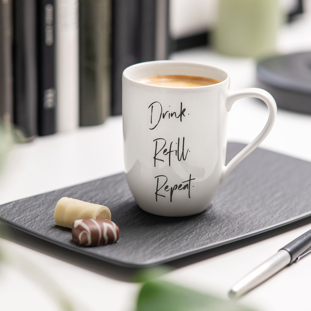 Villeroy & Boch Mug Drink. Refill. Repeat. Statement Tasse