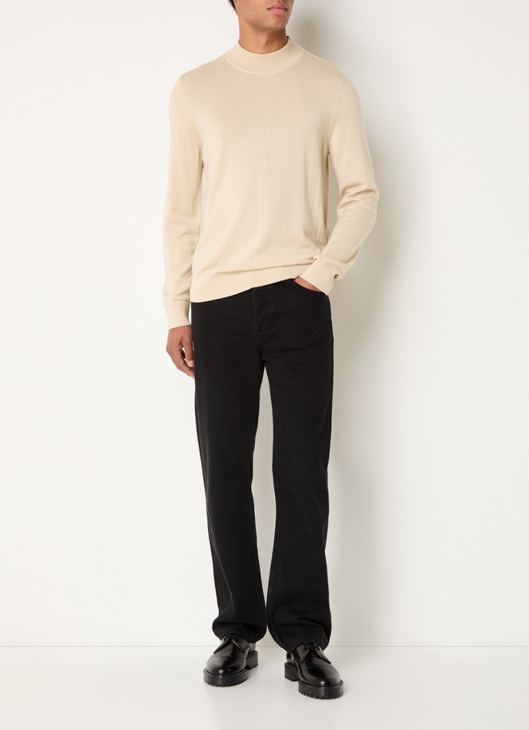 Sandro Fine-knit wool sweater with stand-up collar