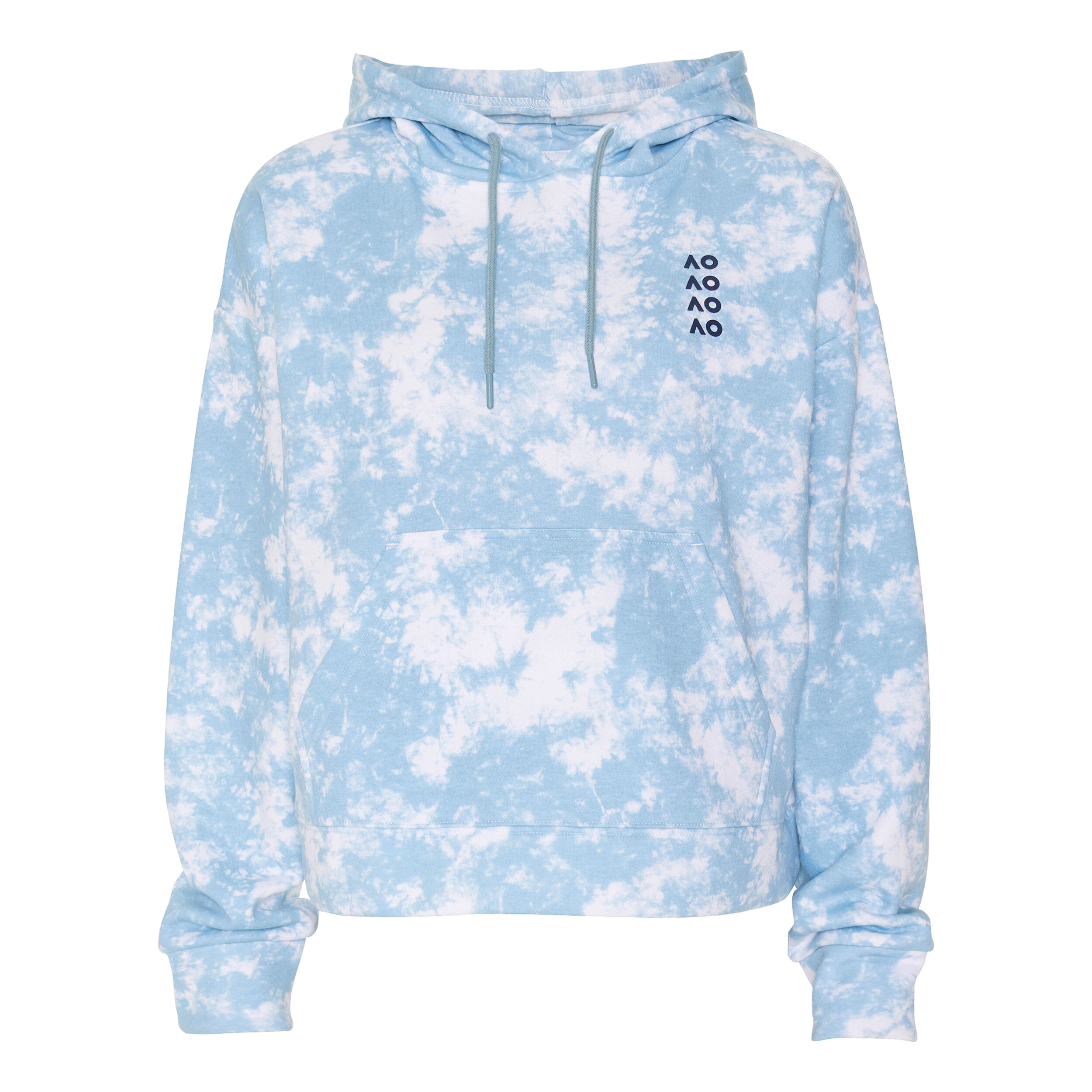 AO Tie Dye Hoody Damen - Hellblau, Weiß