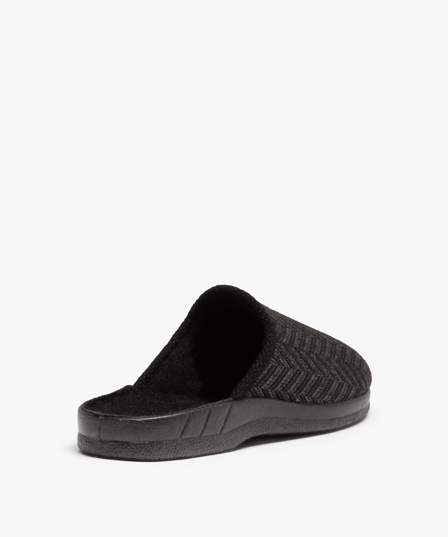 Chaussons mules confort à chevrons homme gris | GEMO