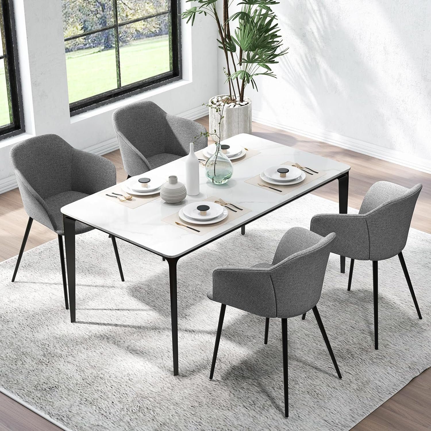 KOMFOTTEU Polsterstuhl Esszimmerstühle (2er Set), bis 150kg belastbar