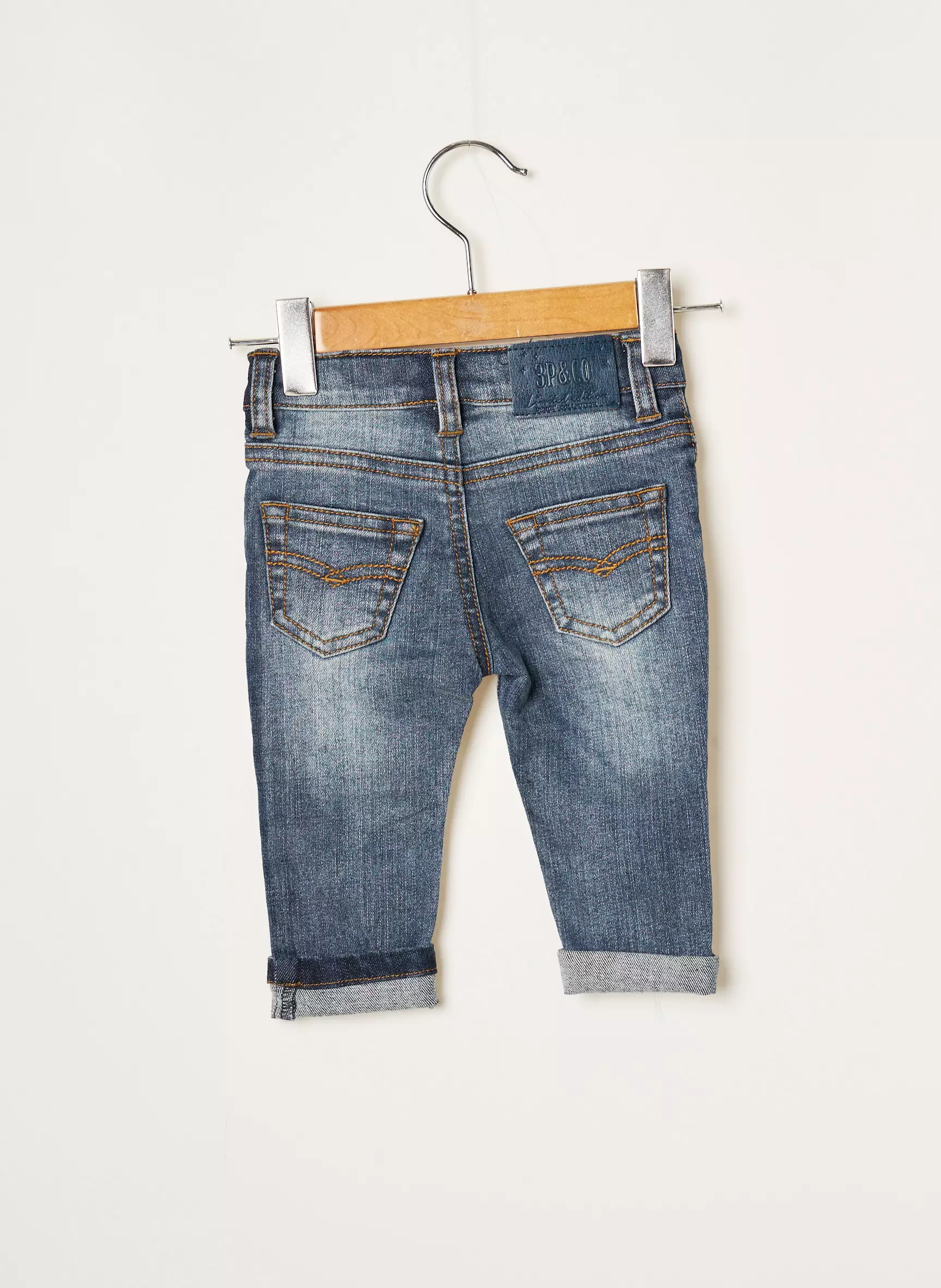 3 Pommes Pantalons Droits Garcon couleur bleu