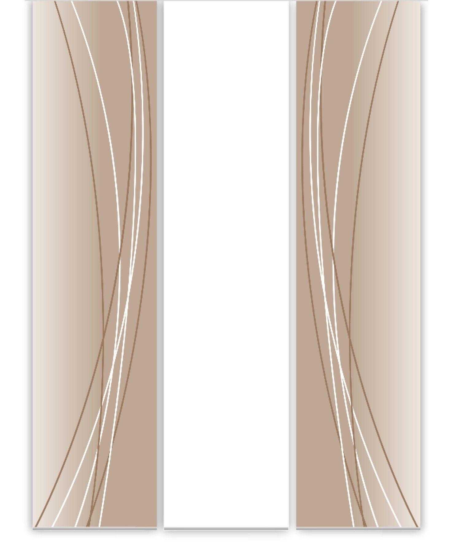 Schiebegardine Linea cappuccino dark Flächenvorhang 3er 260 cm lang - B-line, gardinen-for-life