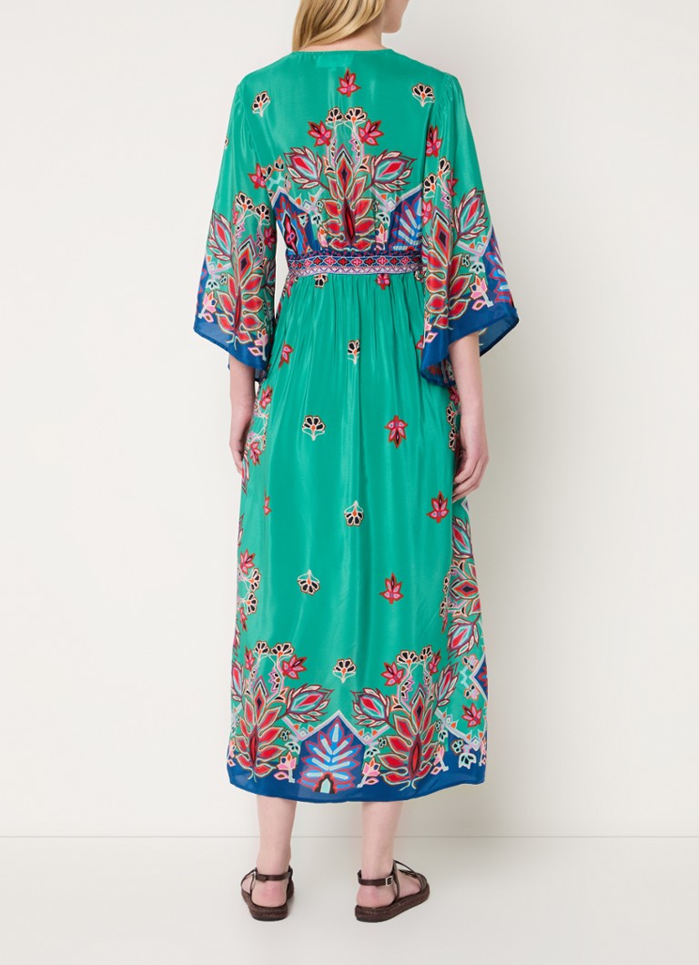 Vestido midi Lufia de ba&sh, estampado y con escote en V.
