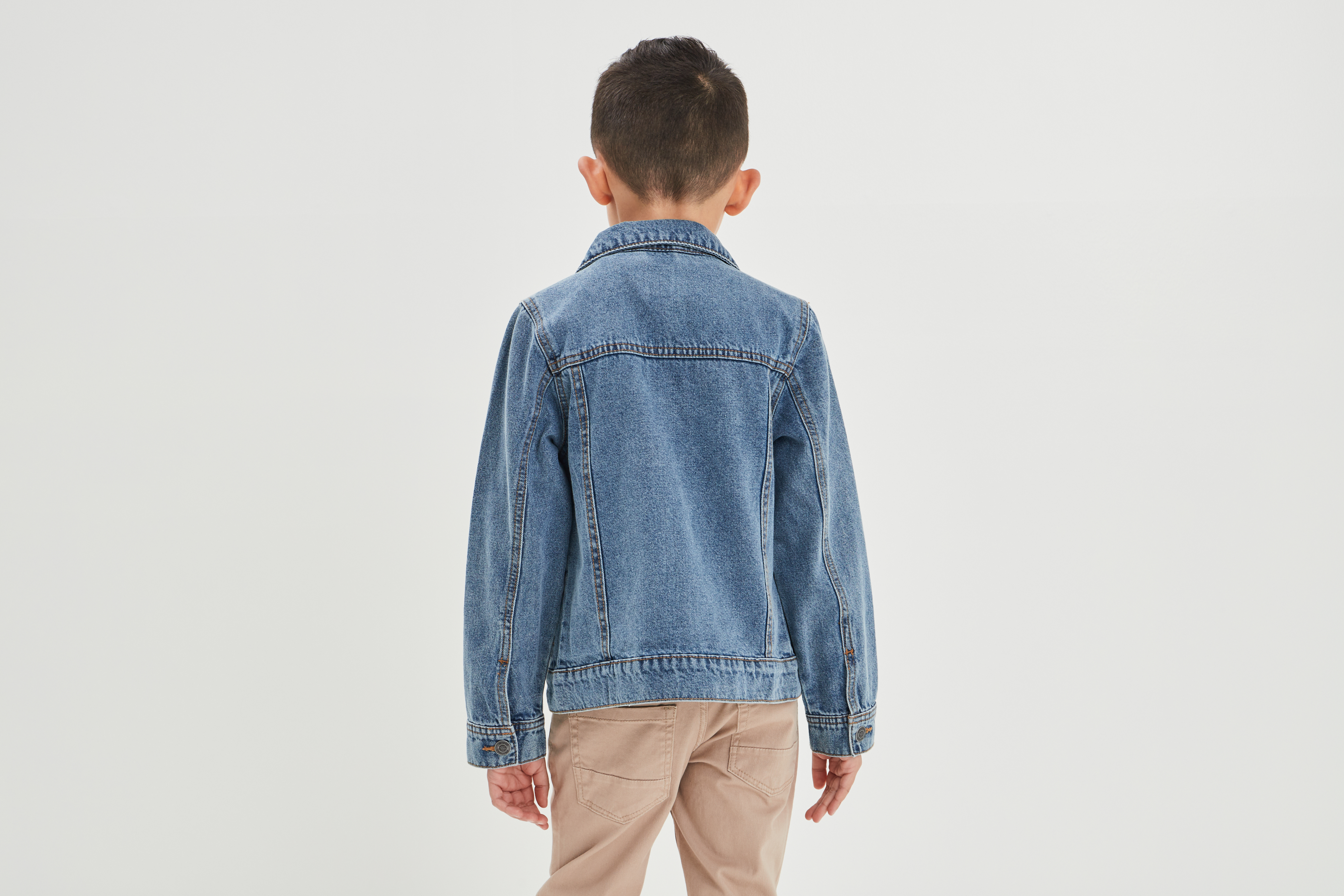 Veste droite boutonnée en jean Creeks denim stone garçon | La Halle