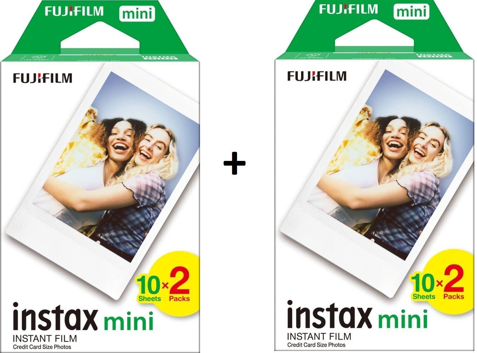 2x Fuji Instax Mini Film Doppelpack Sofortbildkamera Sofortbildkamera (insgesamt 40 Filme)
