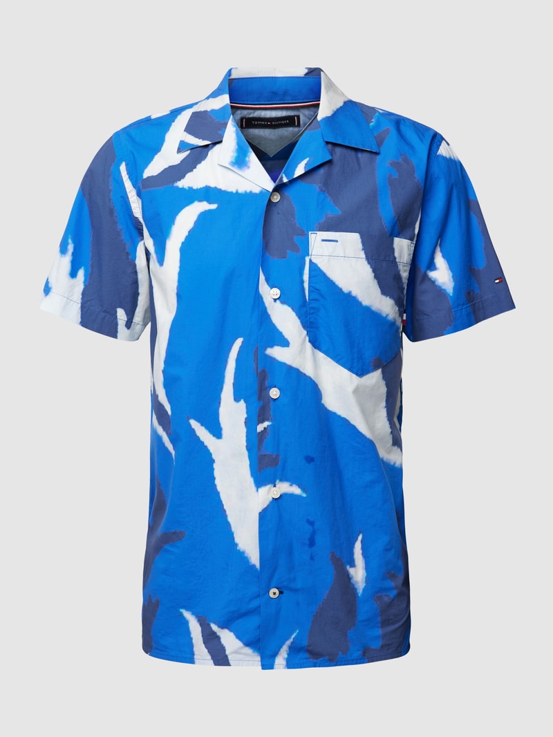 Freizeithemd mit Allover-Muster in royalblau