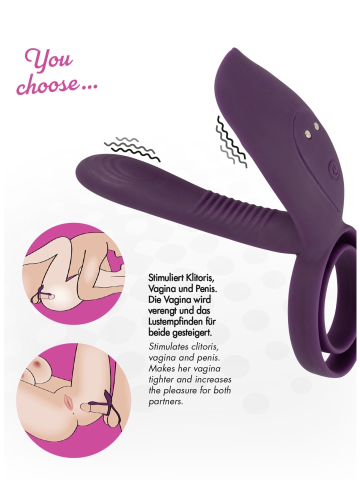 Couples Choice Paarvibrator RC Couple‘s Vibrator 2 in lila günstig kaufen 11 cm