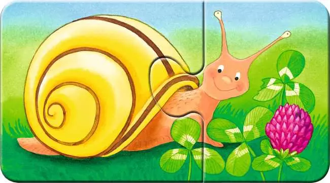 Kinderpuzzle ab 2 Jahren - Tiere im Garten - 2 Teile