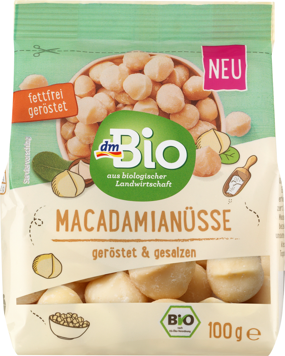 Macadamianüsse, geröstet & gesalzen, 100 g