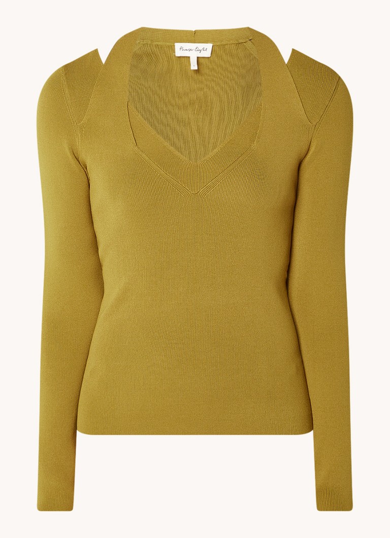 Phase Eight Emily rib knitted top with cut-out detail