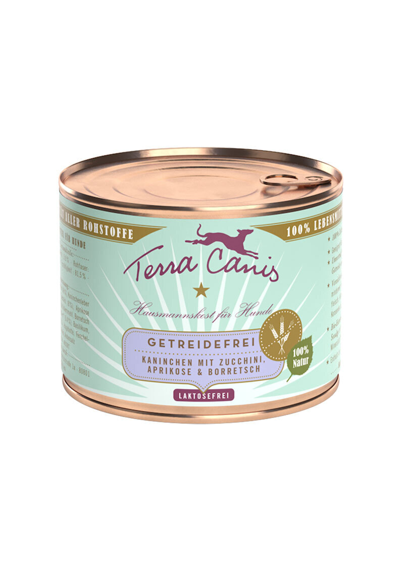 Terra Canis Hundenassfutter Terra Canis Getreidefrei Adult 12x200g Kaninchen mit Zucchini, Aprikose & Borretsch