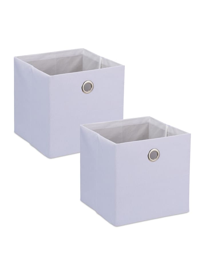 relaxdays 2 x Aufbewahrungsbox in Weiß - (B)30,5 x (H)30,5 x (T)30,5 cm günstig kaufen onesize