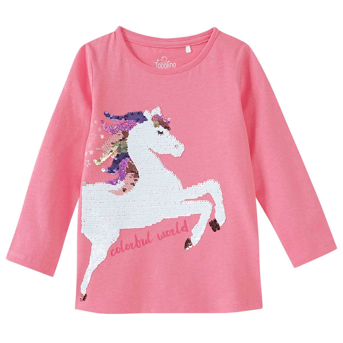 Mädchen Langarmshirt mit Wendepailletten