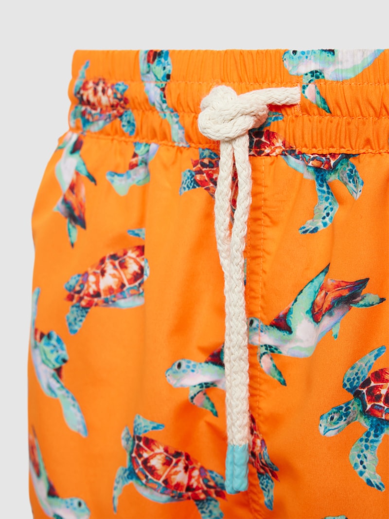 Badehose mit Allover-Muster in neon orange