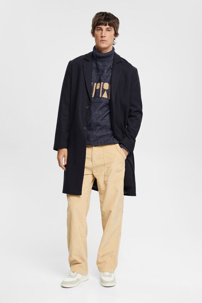 Oversize-Rollkragenpullover mit Logo