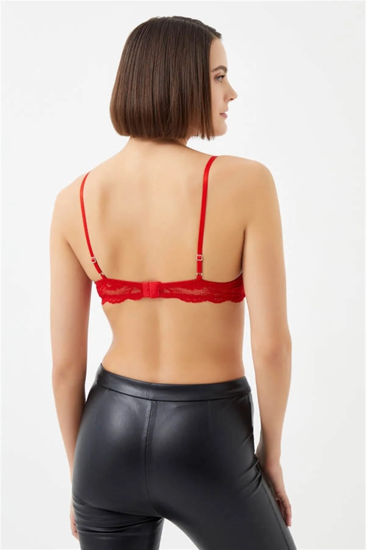 Cottonhill  Damen-BH mit rotem, mit Spitze überzogener Kette und detailliertem, verstellbarem Träger