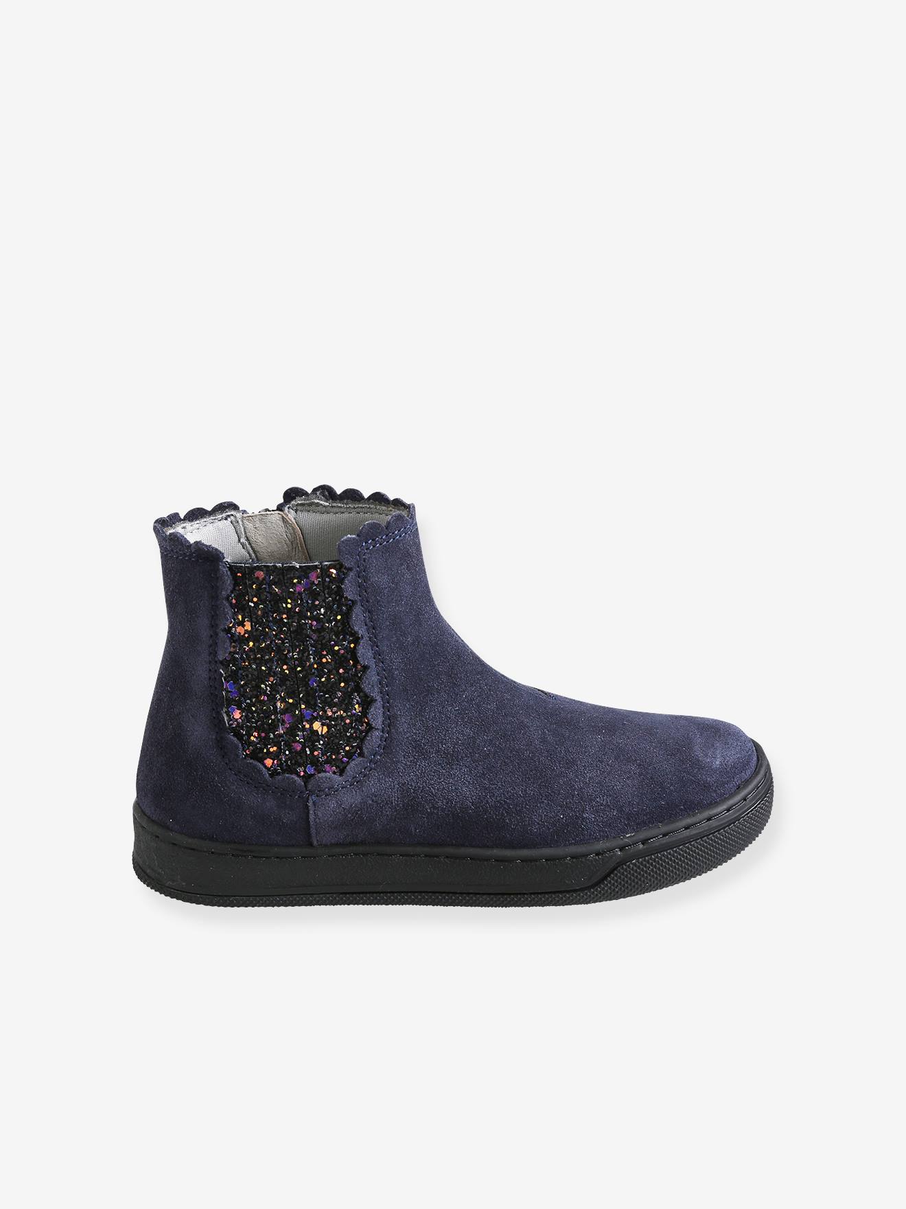 Boots élastiqués et zippés fille taupe