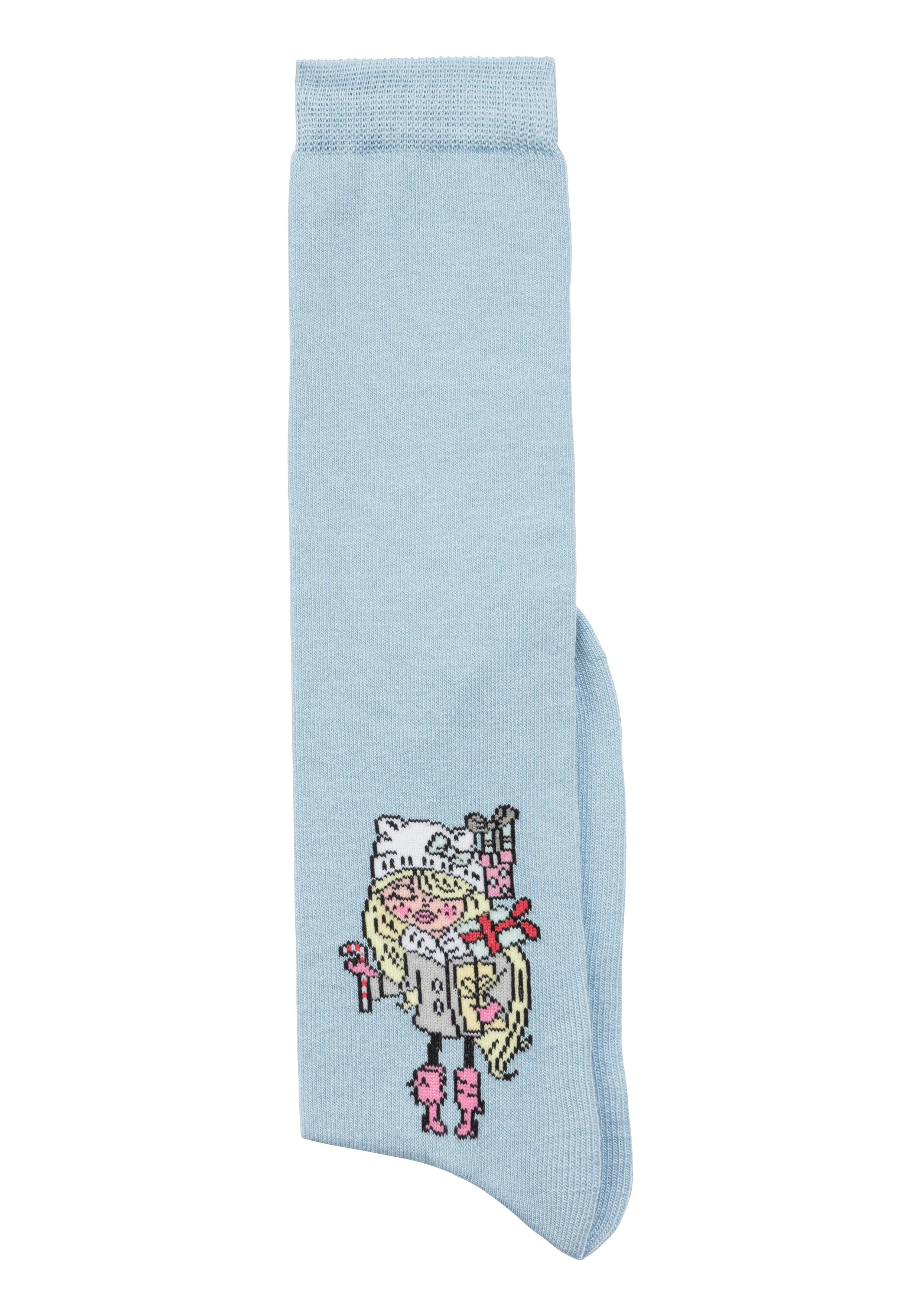 H.I.S Kniestrümpfe (5-Paar) mit eingestricktem Motiv