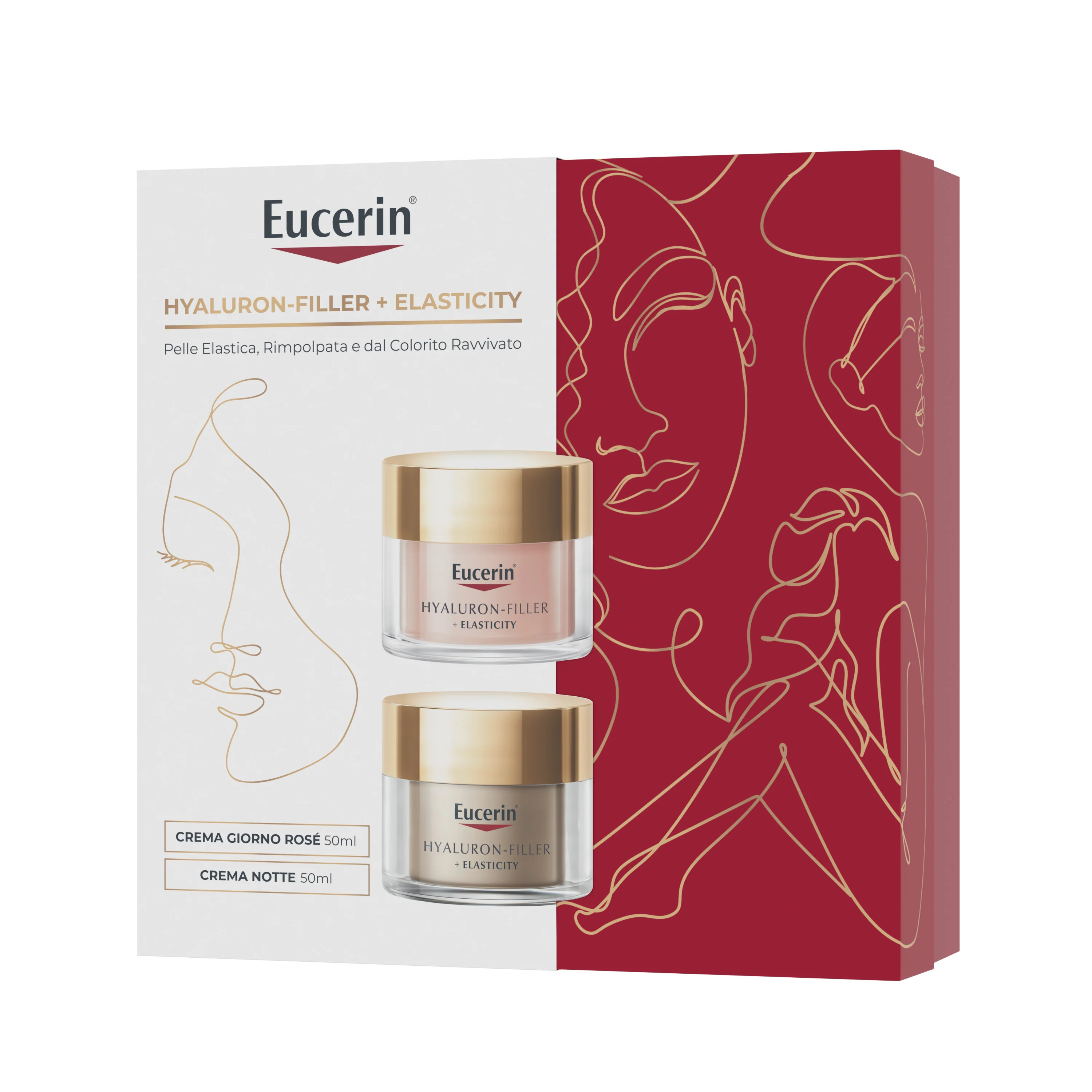 Hyaluron-Filler + Elasticity Sæt Hyaluron-Filler Elasticity Rosé Dagcreme SPF 30 + Natcreme - Anti-rynke sæt, Anti-rynke dagcreme, Anti-rynke natbehandling
