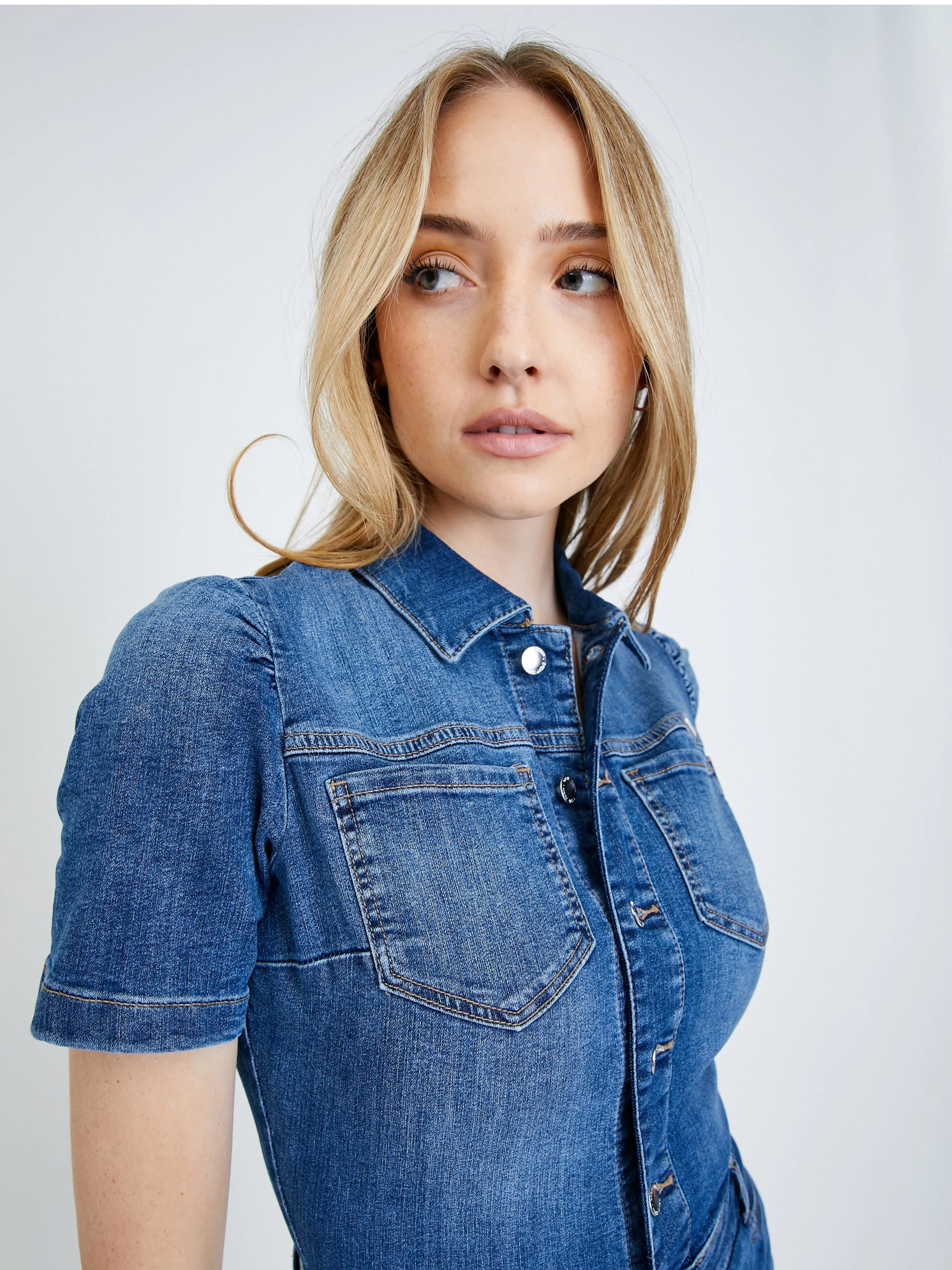 Hemdblusenkleid aus blauem Denim ORSAY