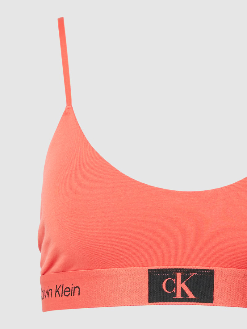 Bralette mit elastischem Logo-Bund Modell 'UNLINED' in koralle