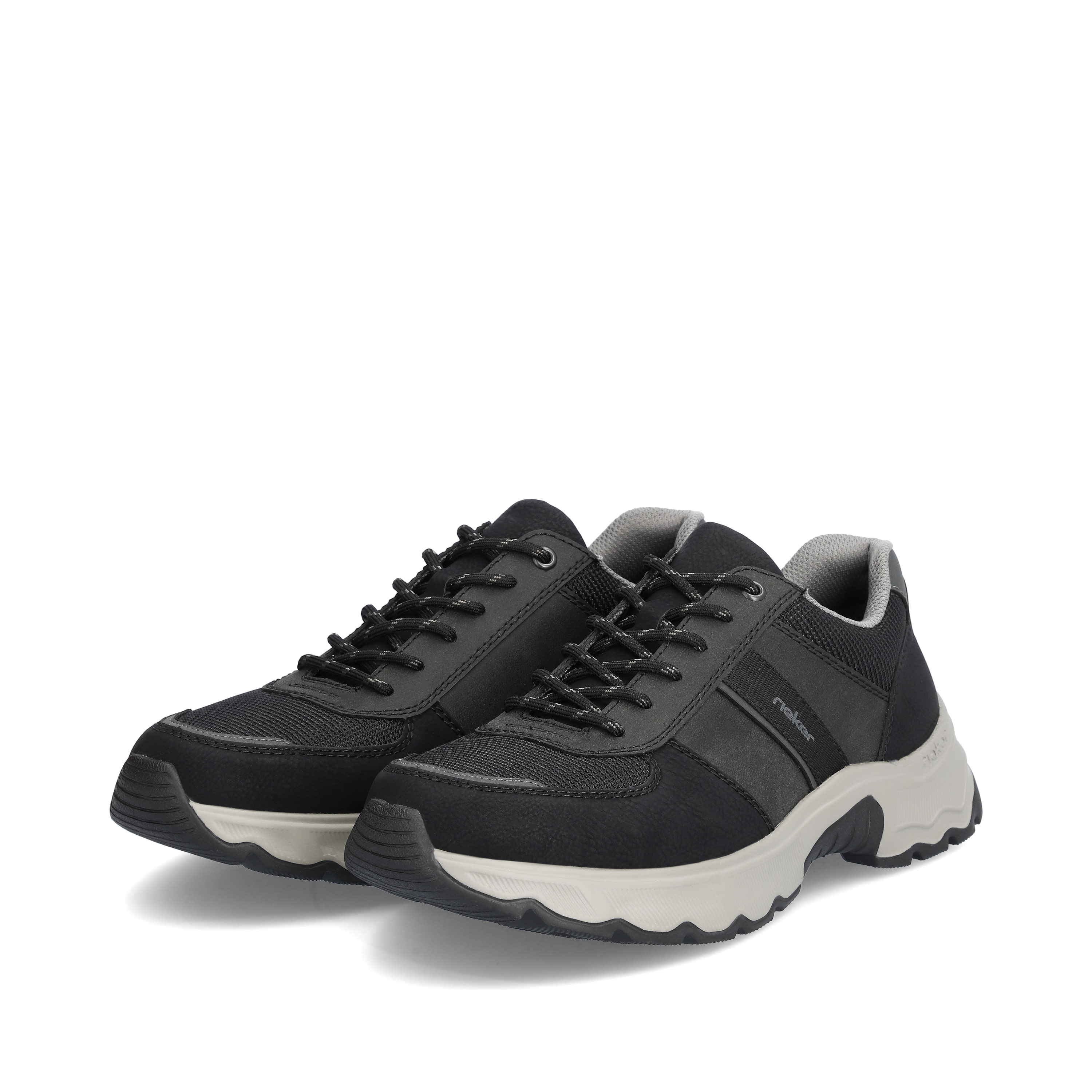 Rieker Herren Schnürschuhe asphaltschwarz