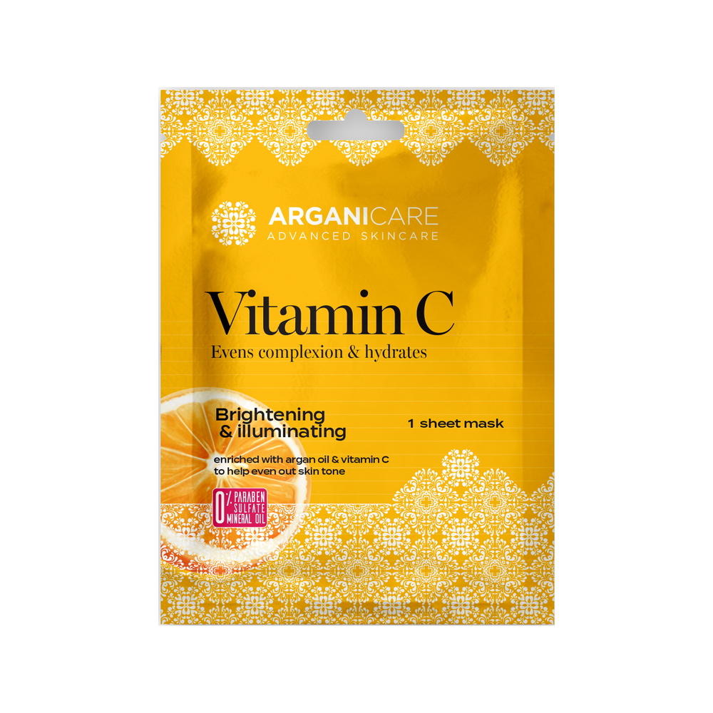 Arganicare Masque tissu illuminateur d’éclat à la vitamine C Masque tissu