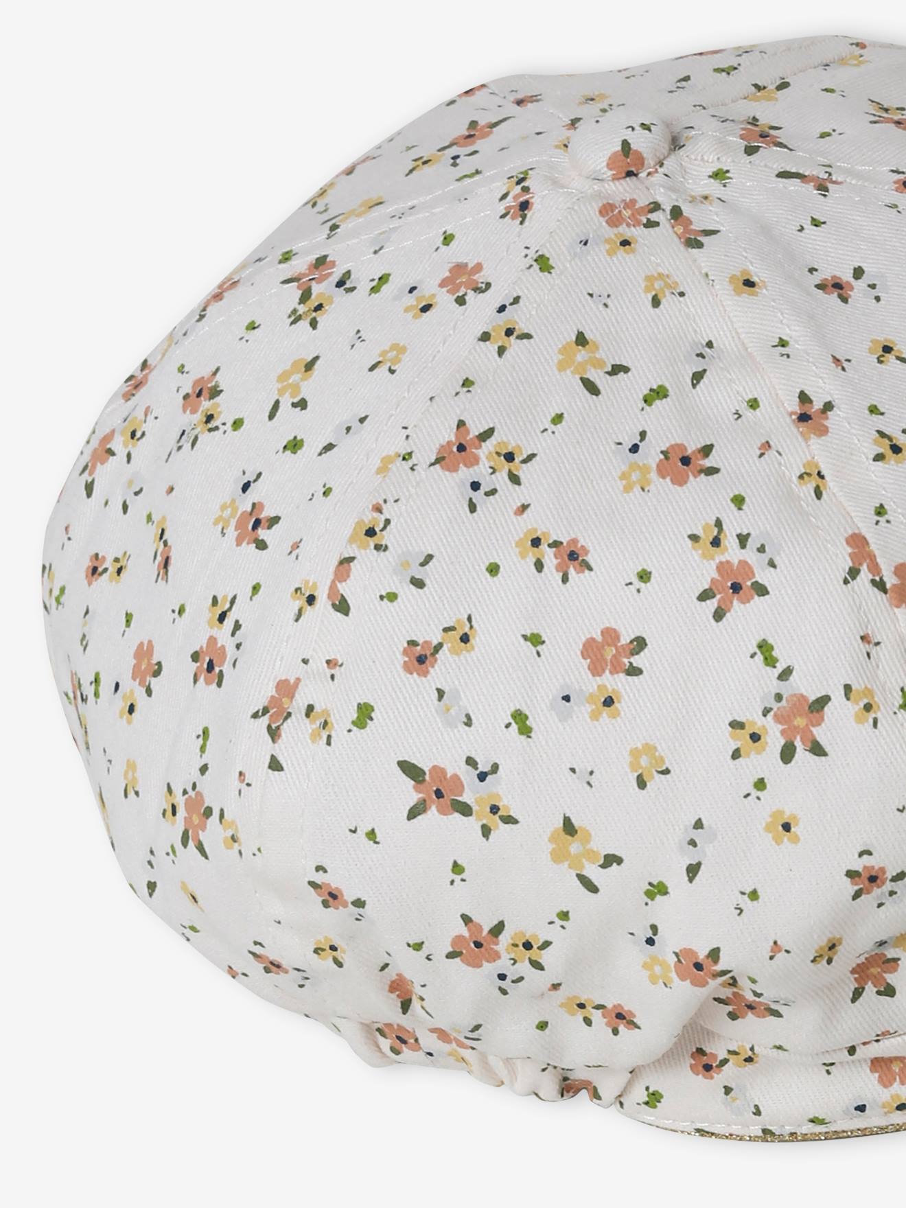 Casquette gavroche imprimée fille écru