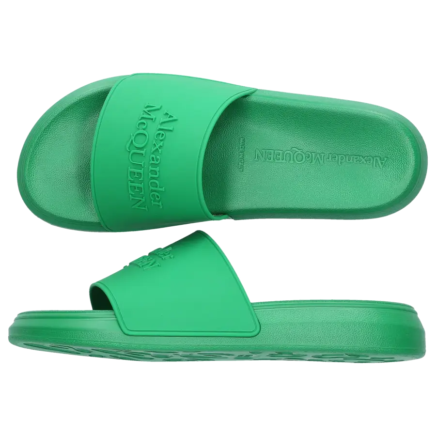 Alexander McQueen - Badeschuhe POOL SLIDE Kautschuk - grün