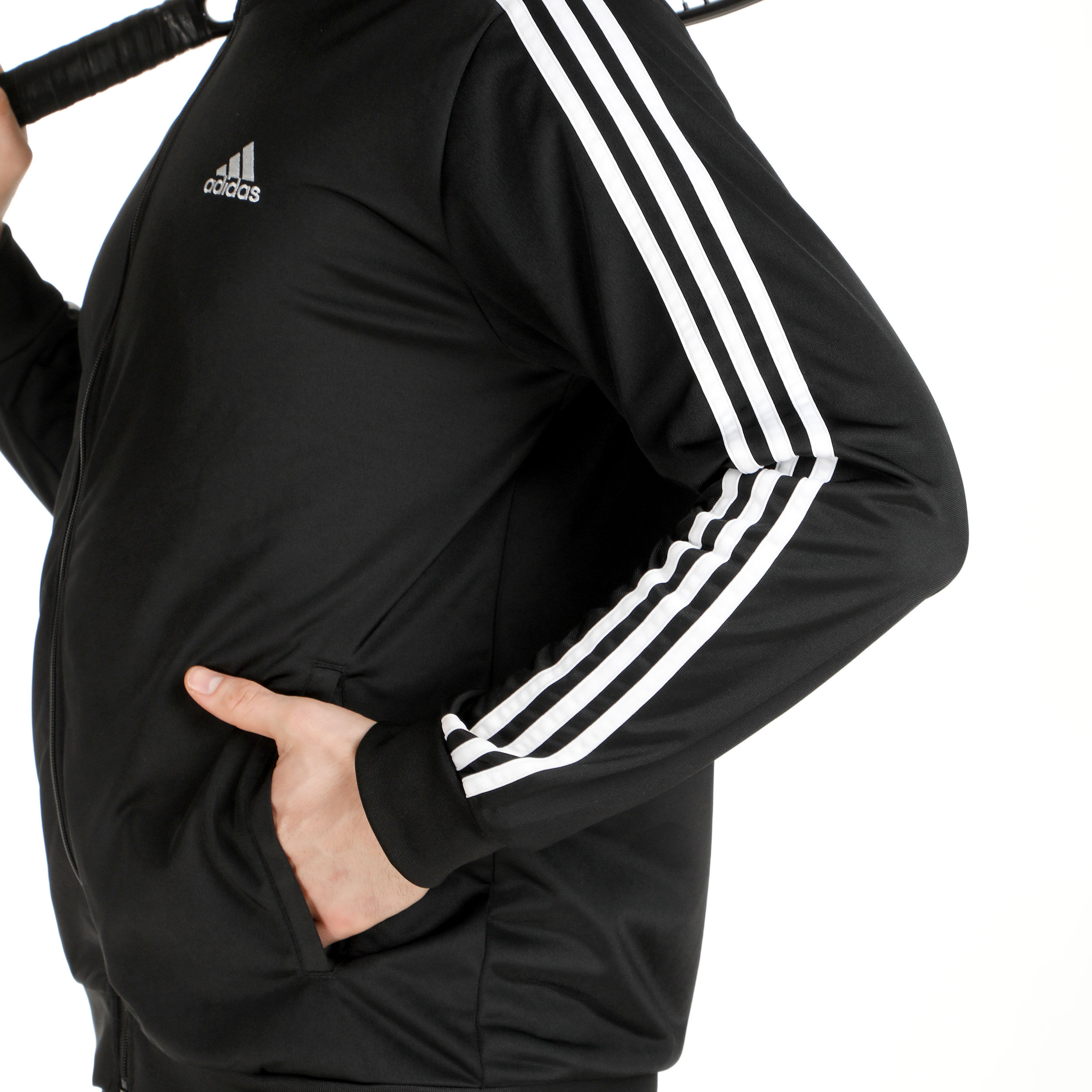 Sportswear Basic 3-Stripes Tricot Trainingsanzug Herren - Schwarz, Weiß