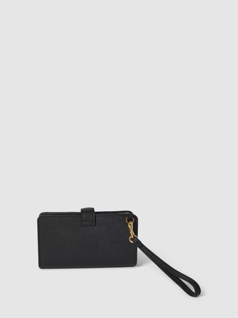 Portemonnaie aus Leder mit Label-Detail Modell 'TECH' in schwarz