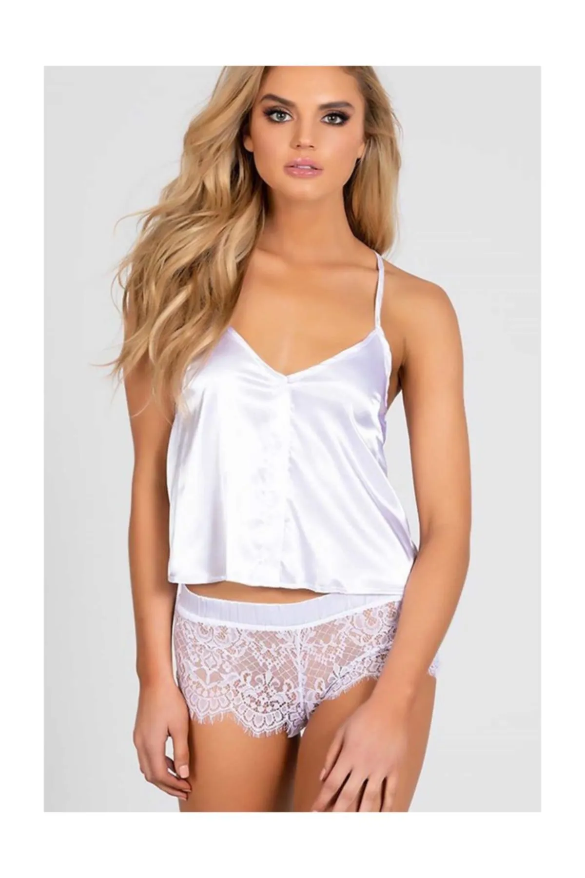 Merry See  Spitzen-Satin-Shorts-Set