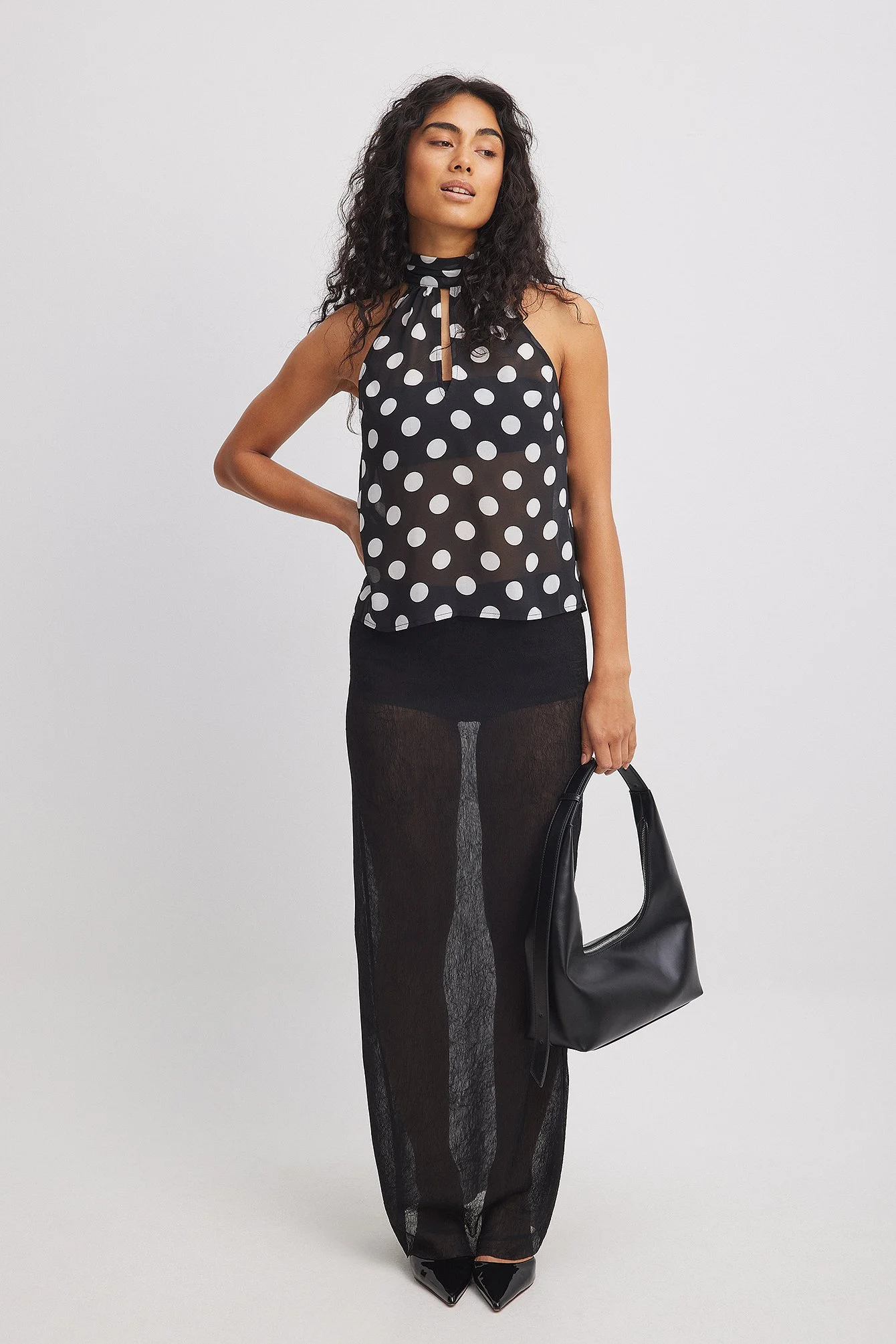 Neckholder-Top aus Chiffon