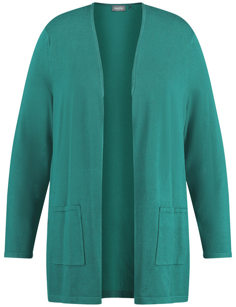 Lange Basic-Strickjacke
