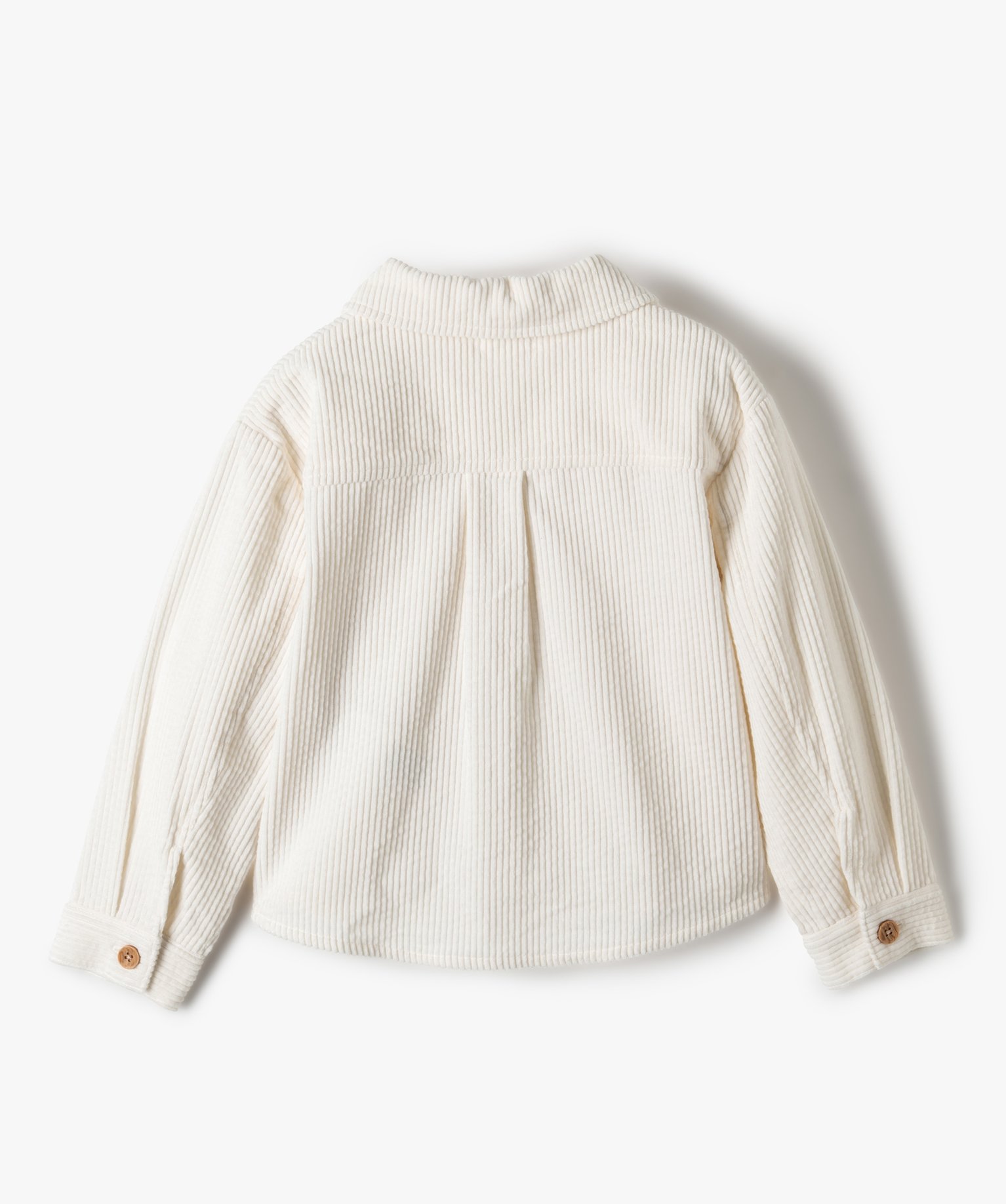 Chemise fille en velours ctelé épais ecru | GEMO