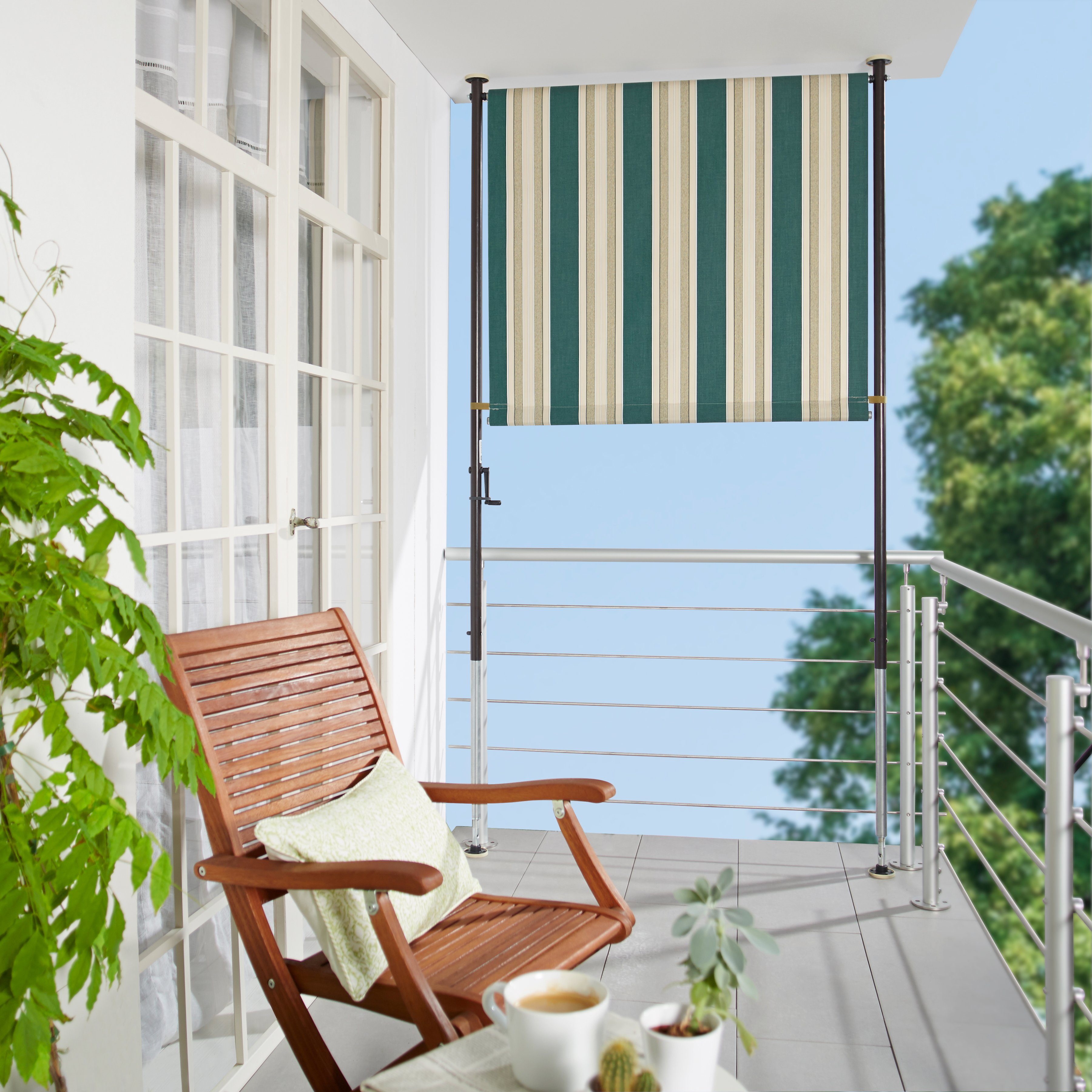 Angerer Freizeitmöbel Klemm-Senkrechtmarkise Nr. 8700 grün/beige, BxH: 120x275 cm