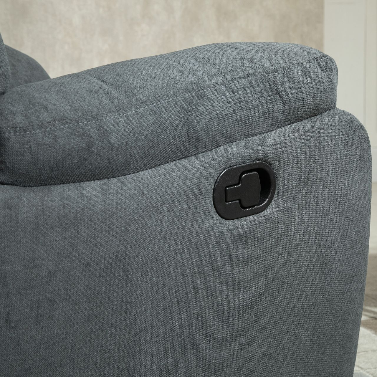 HOMCOM Relaxsessel Einzelsofa Liege 150° neigbar Fernsehsessel Leinen Dunkelgrau