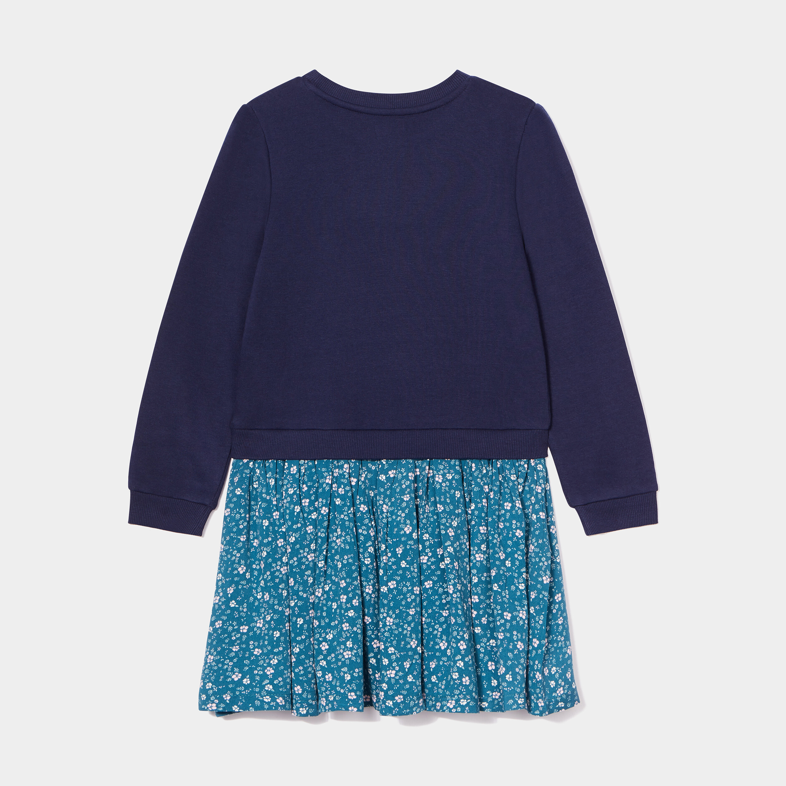 Robe effet 2-en-1 sweat et jupe Creeks vert foncé fille | La Halle