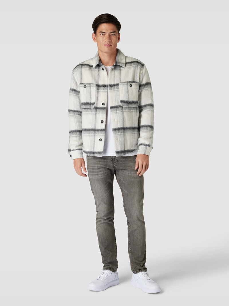 Tapered Fit Jeans in unifarbenem Design Modell 'Jaden' in graphit