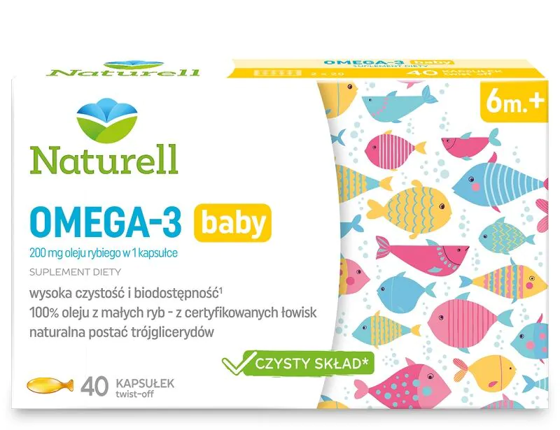 „Naturell Omega-3 Baby“ atsukamos kapsulės kūdikiams nuo 6 mėnesių amžiaus
