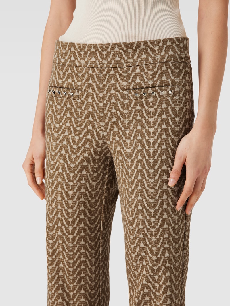 Flared Cut Stoffhose in verkürzter Passform Modell 'FAITH' in gold