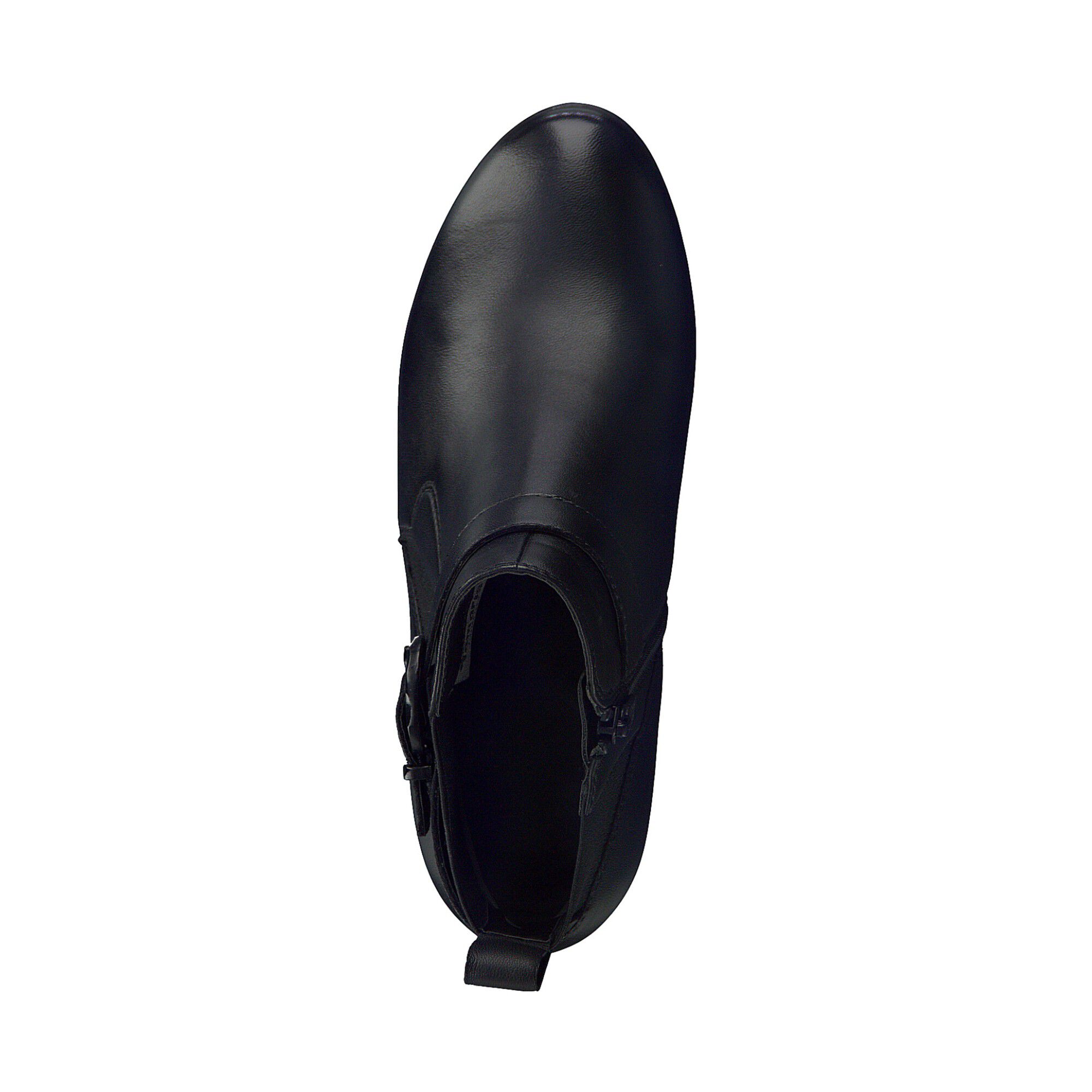 Bottines zippées dessus cuir